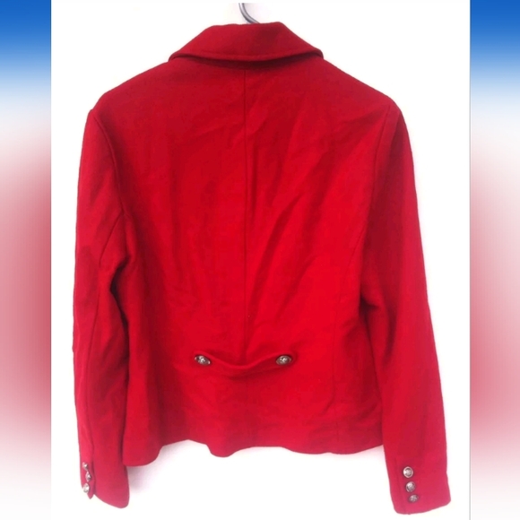 RARE!! FOREVER 21 Red Wool Crest Peacoat - Picture 4 of 6